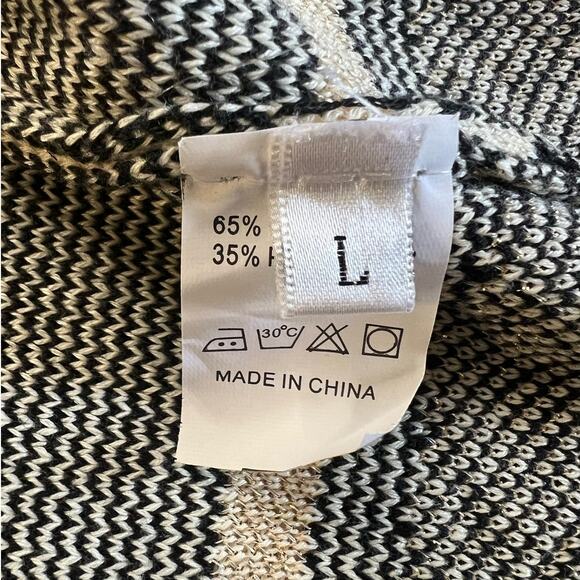 Fringed Aztec Print Open Front Cardigan Size L - Picture 5 of 9